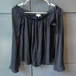 Black Off the Shoulder Flowy Top